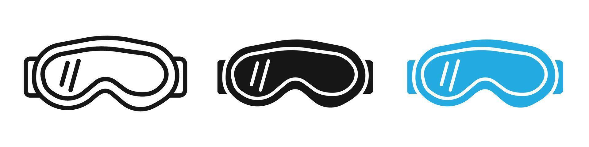 Ski goggles icon vector