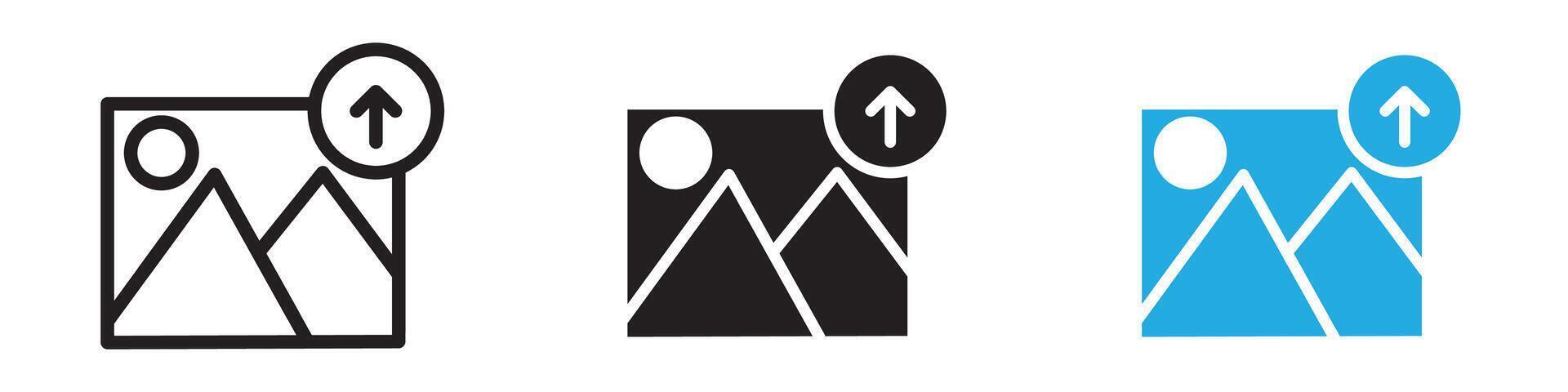 Upload photo icon illustration vector