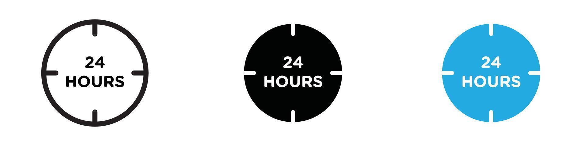 24 hours icon thin line illustration vector
