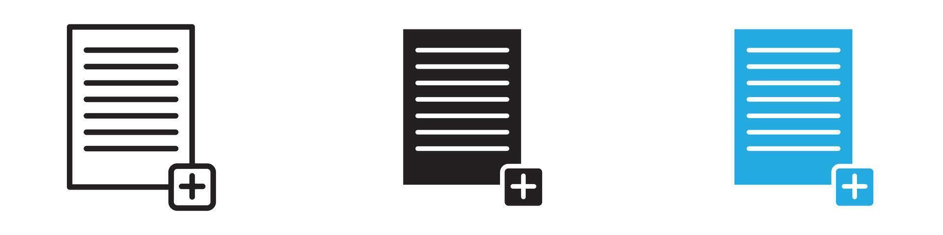 Add document icon thin line illustration vector
