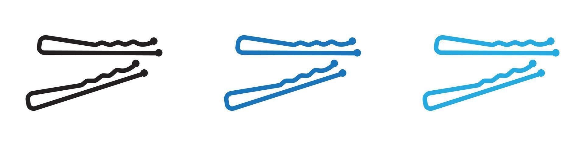 Bobby pin icon thin line illustration vector