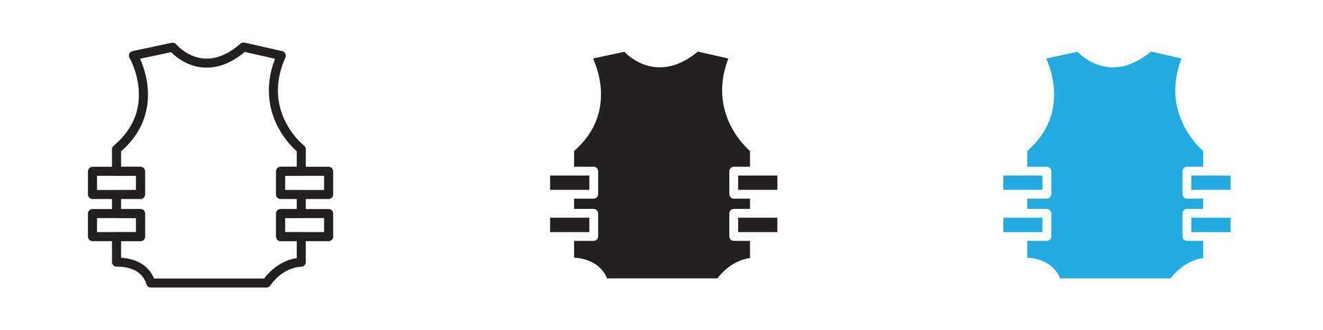 Bulletproof vest icon thin line illustration vector