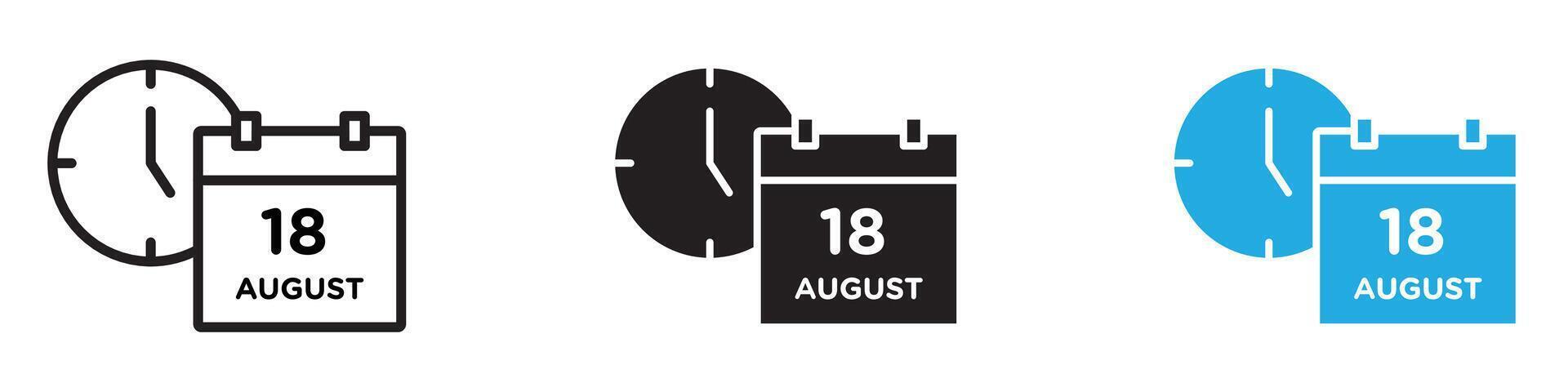 Calendar clock icon thin line illustration vector