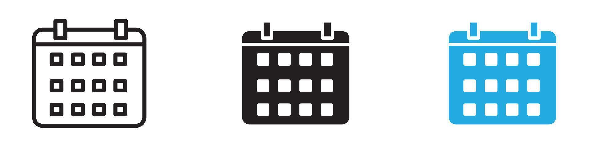 Calendar icon thin line illustration vector