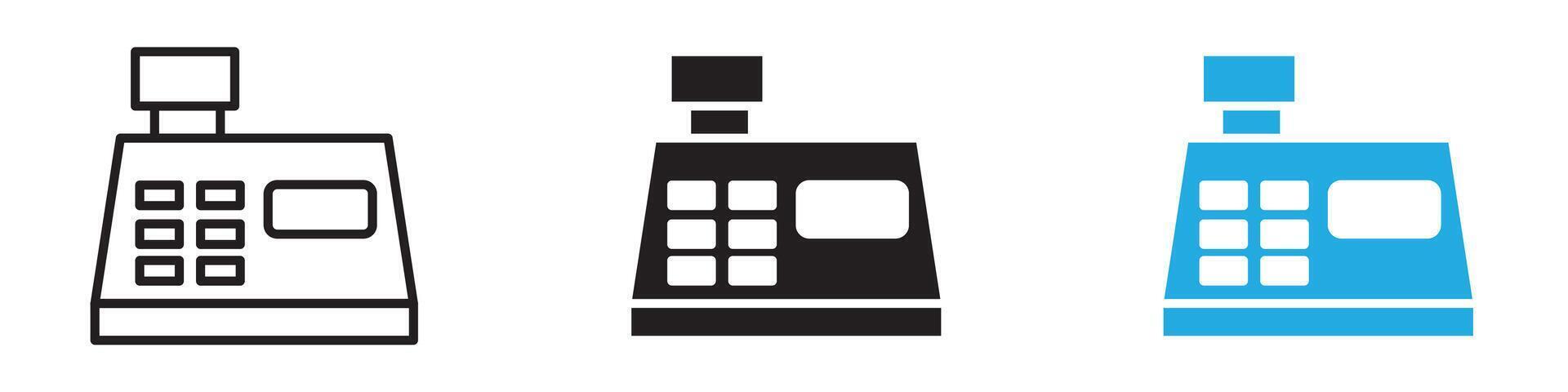 Cash register icon thin line illustration vector