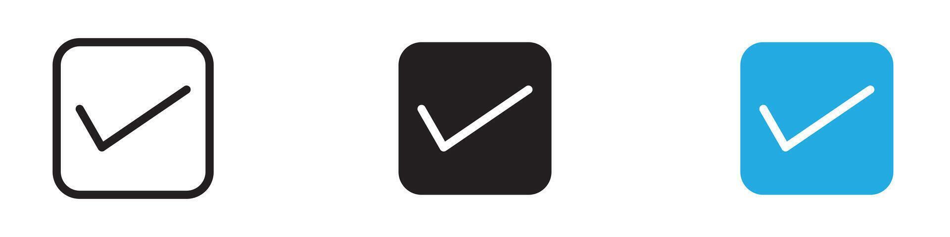 Checkmark Icon thin line illustration vector
