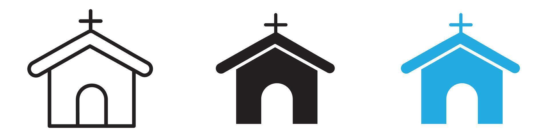 Church icon thin line illustration vector