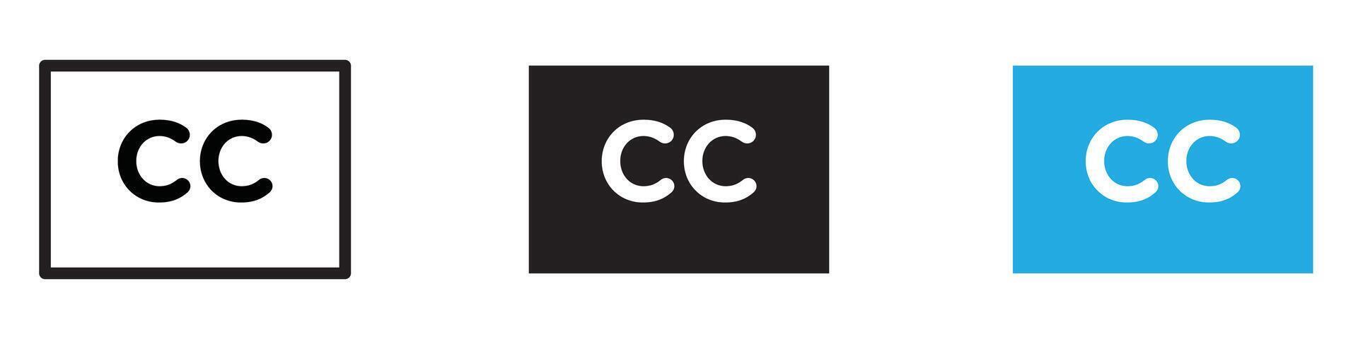 Closed caption icon thin line illustration vector