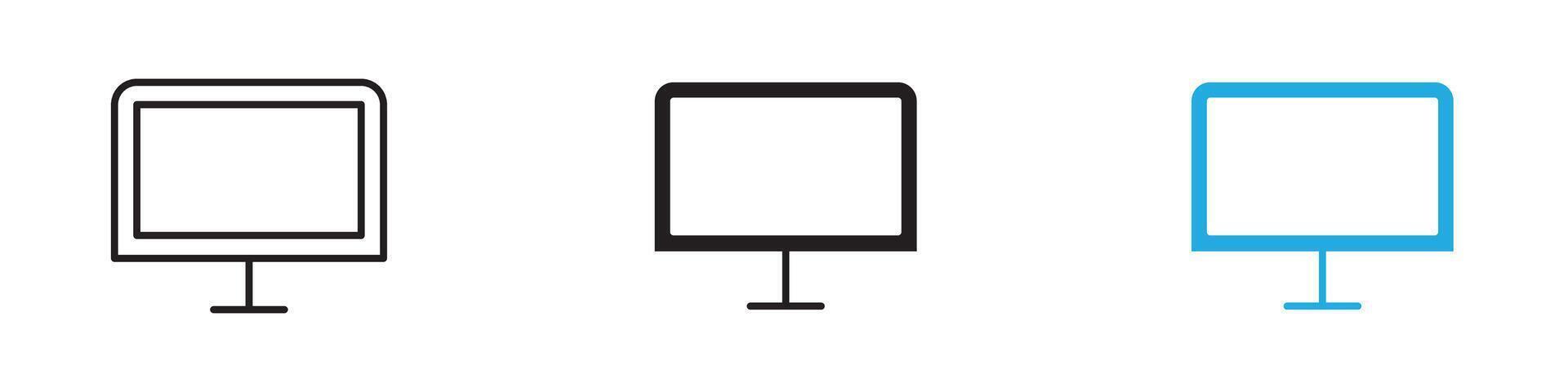 Computer Screen icon thin line illustration vector