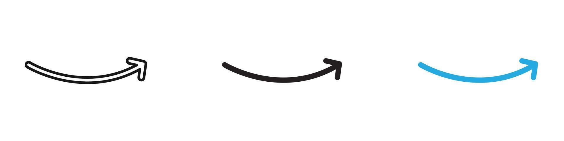Curved arrow icon thin line illustration vector