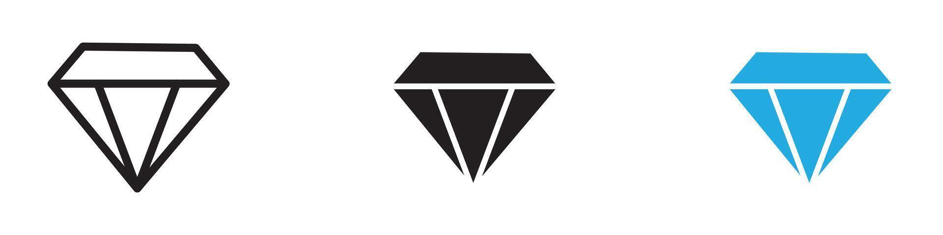 Diamond icon thin line illustration vector