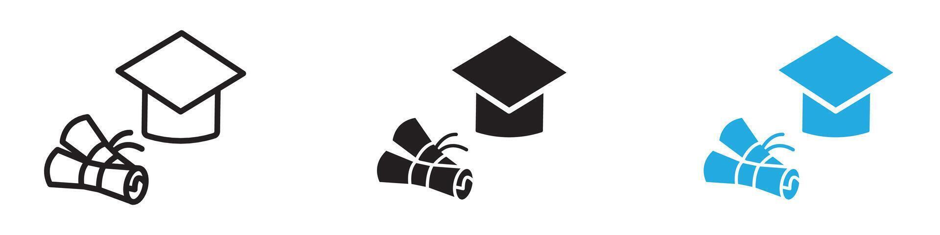 Diploma icon thin line illustration vector