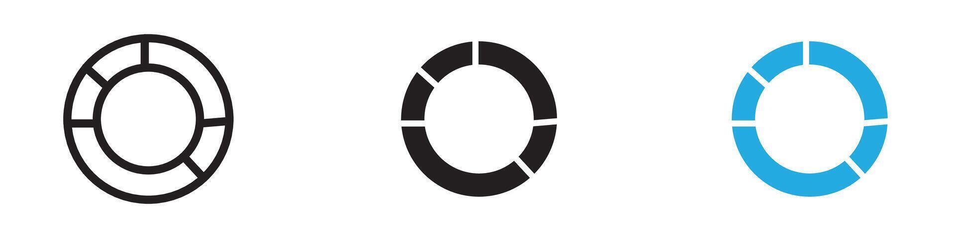 Donut chart icon thin line illustration vector