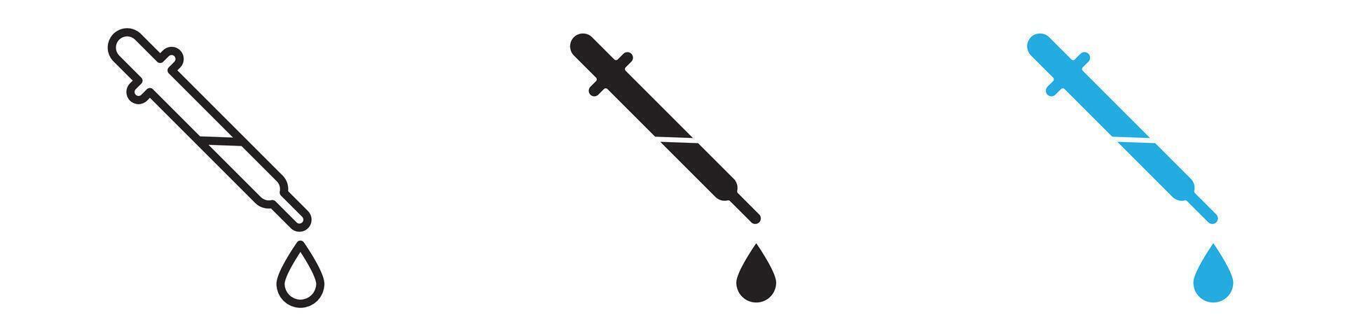 Dropper pipette Icon thin line illustration vector