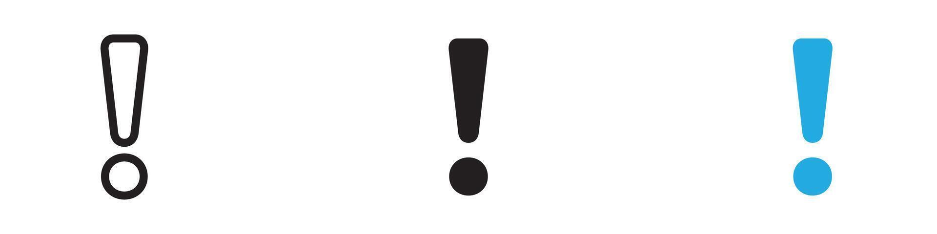 Exclamation icon thin line illustration vector