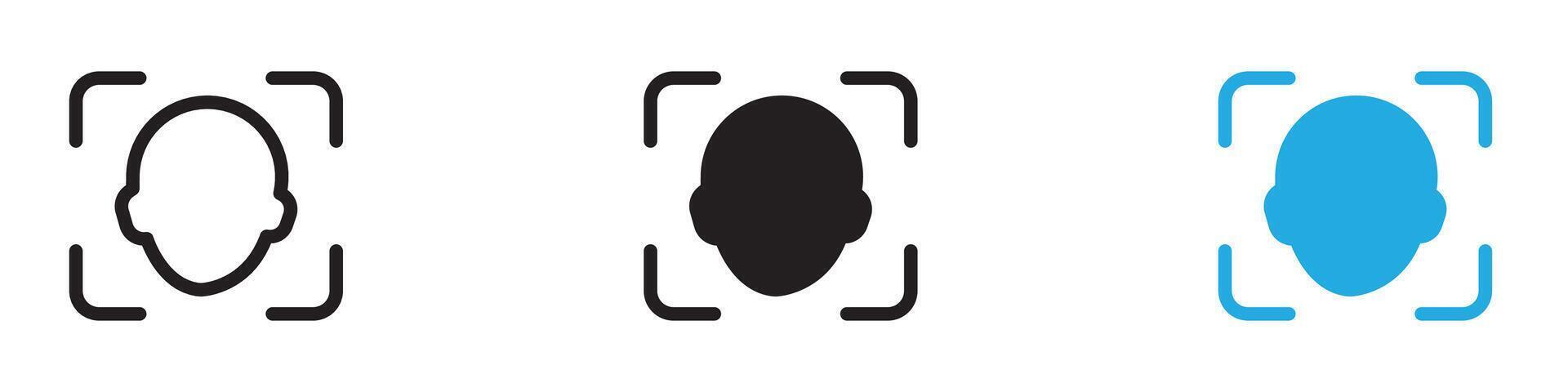 Face id icon thin line illustration vector