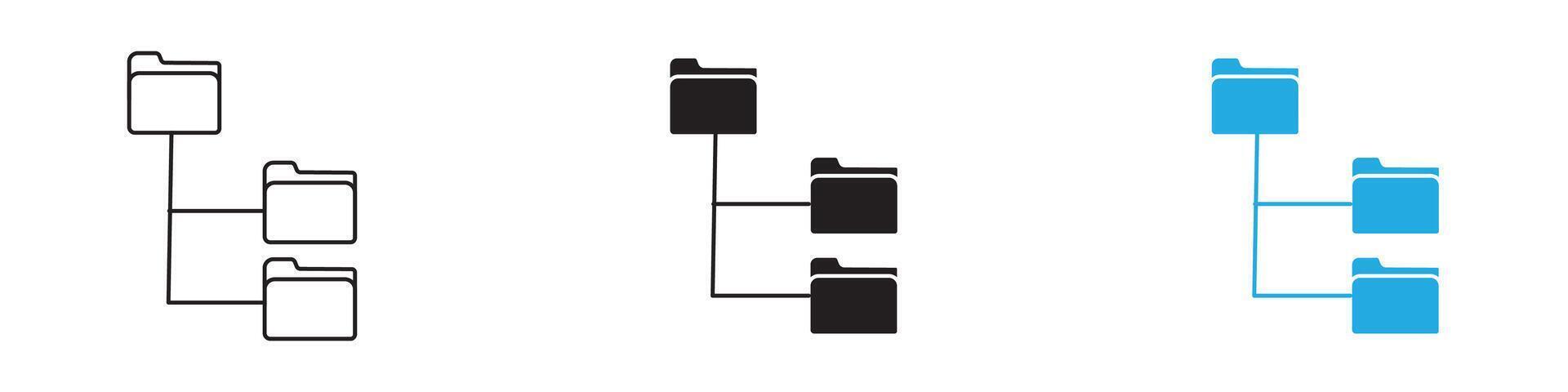 Folder tree icon thin line illustration vector