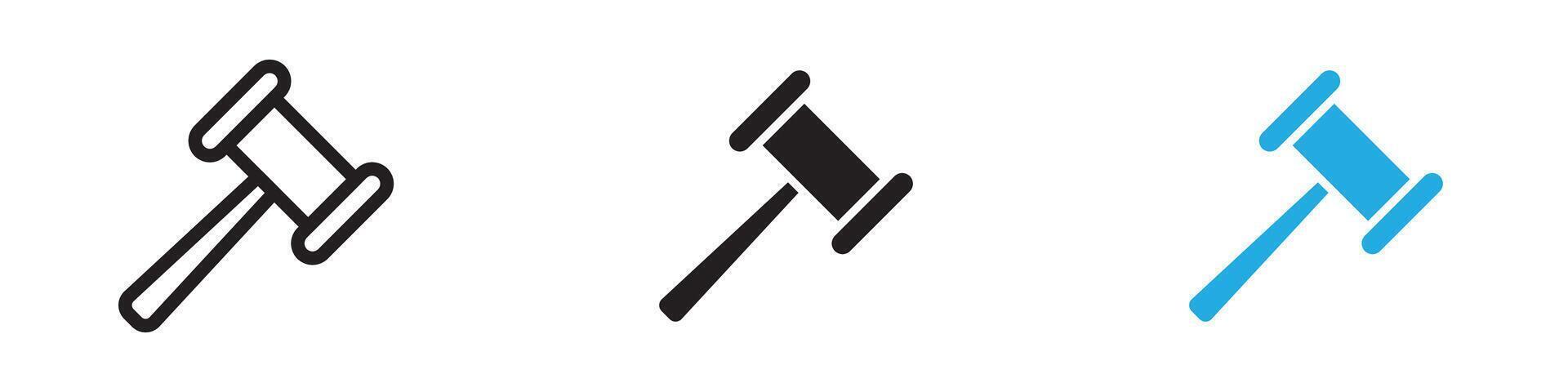 Gavel icon thin line illustration vector