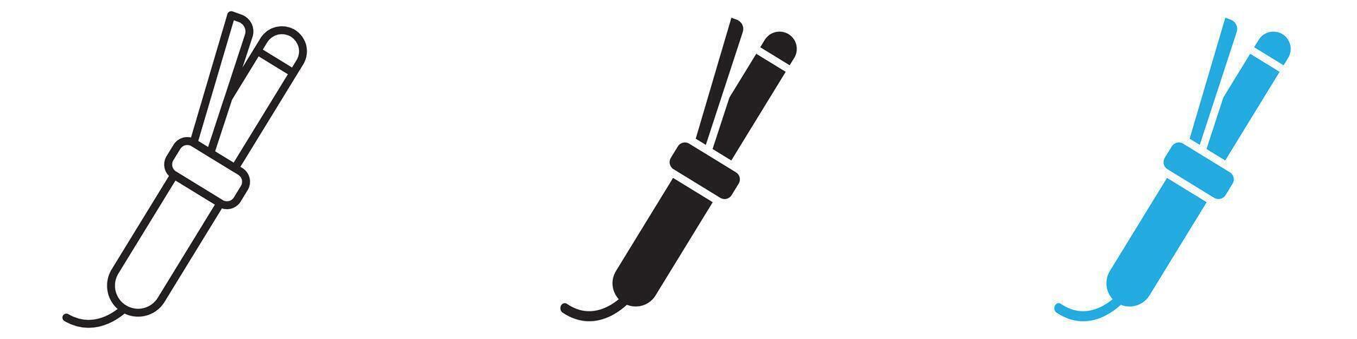 Hair curler icon thin line illustration vector