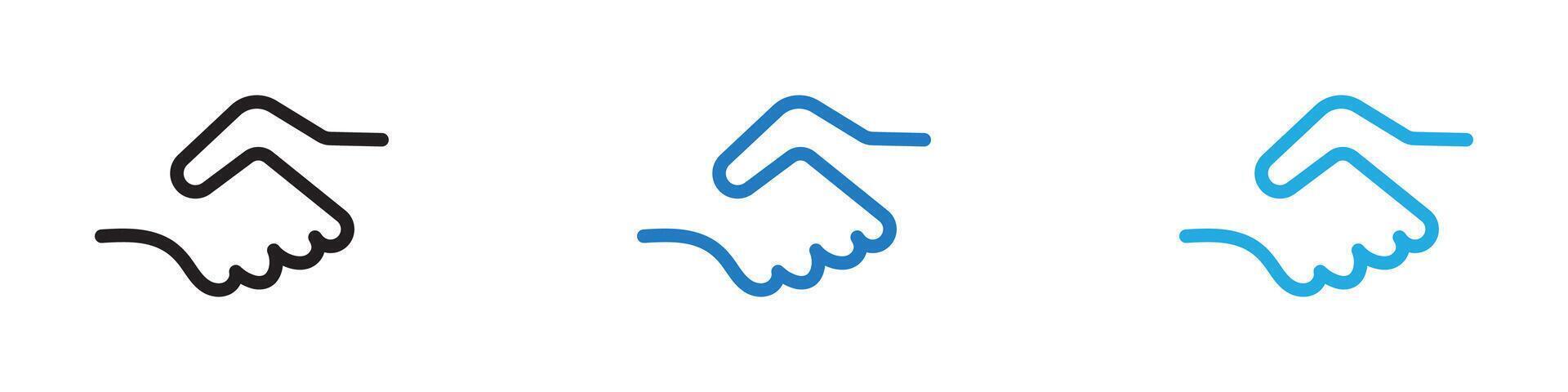 Handshake icon thin line illustration vector