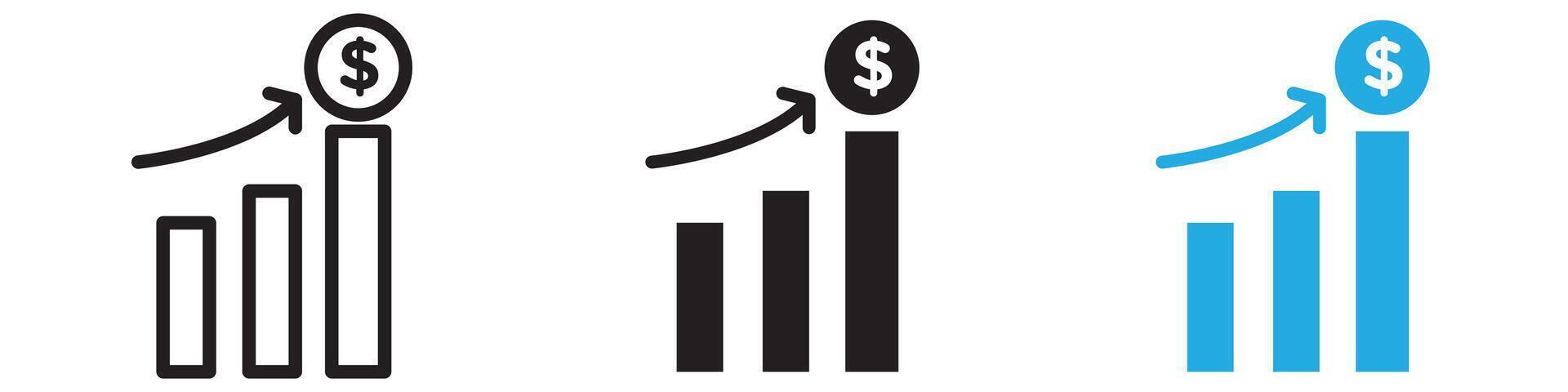 High revenue icon thin line illustration vector