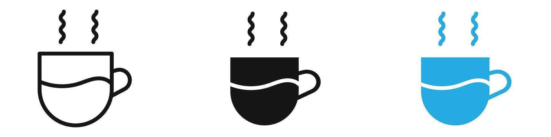 Hot coffee cup icon thin line illustration vector