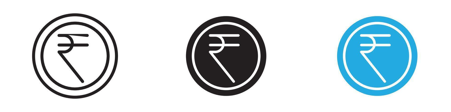 Indian rupee icon thin line illustration vector