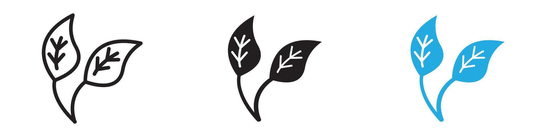 Leaf icon thin line illustration vector
