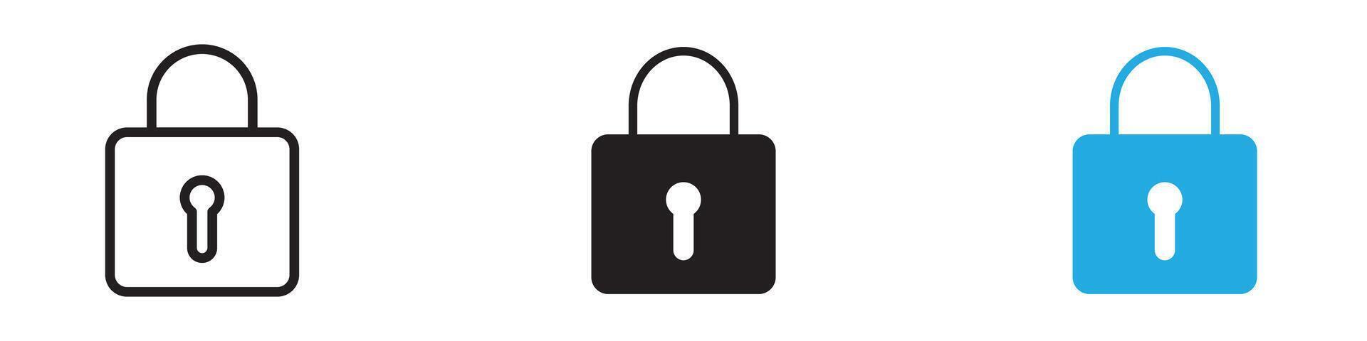 Lock icon thin line illustration vector