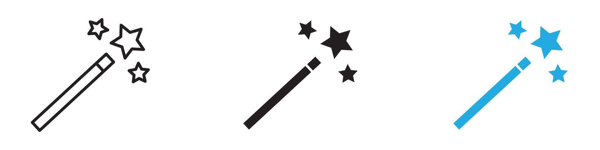 Magic wand icon thin line illustration vector