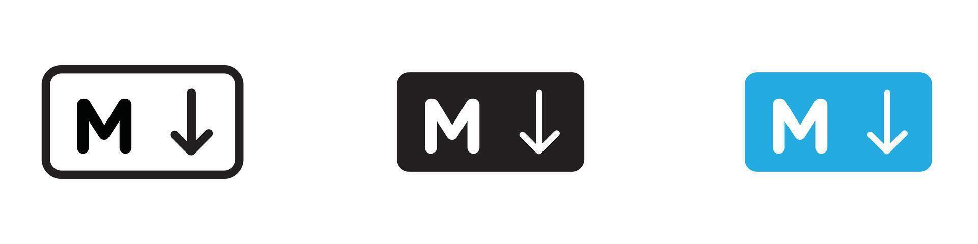 Markdown icon thin line illustration vector