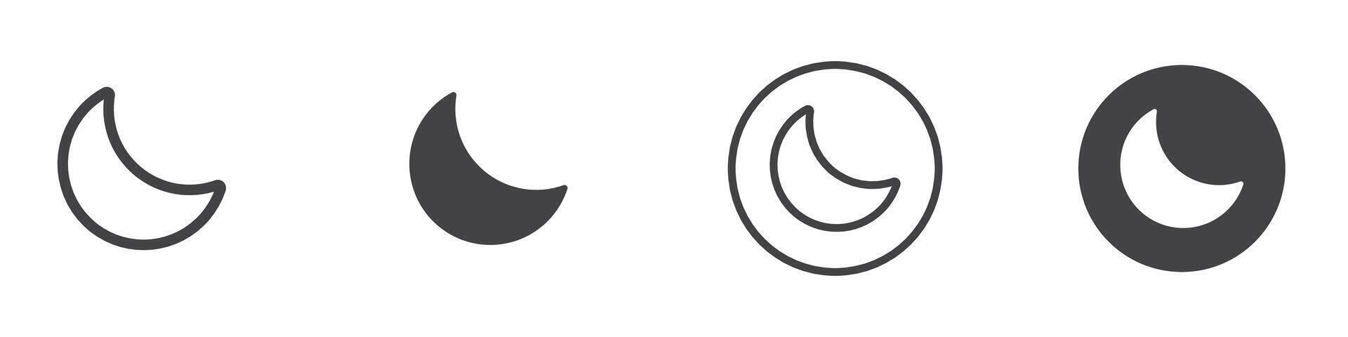 Moon icon thin line illustration vector