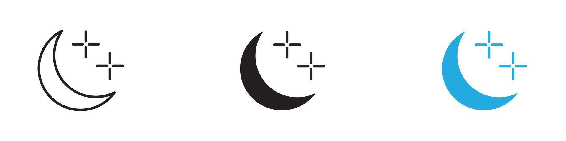 Moon stars icon thin line illustration vector