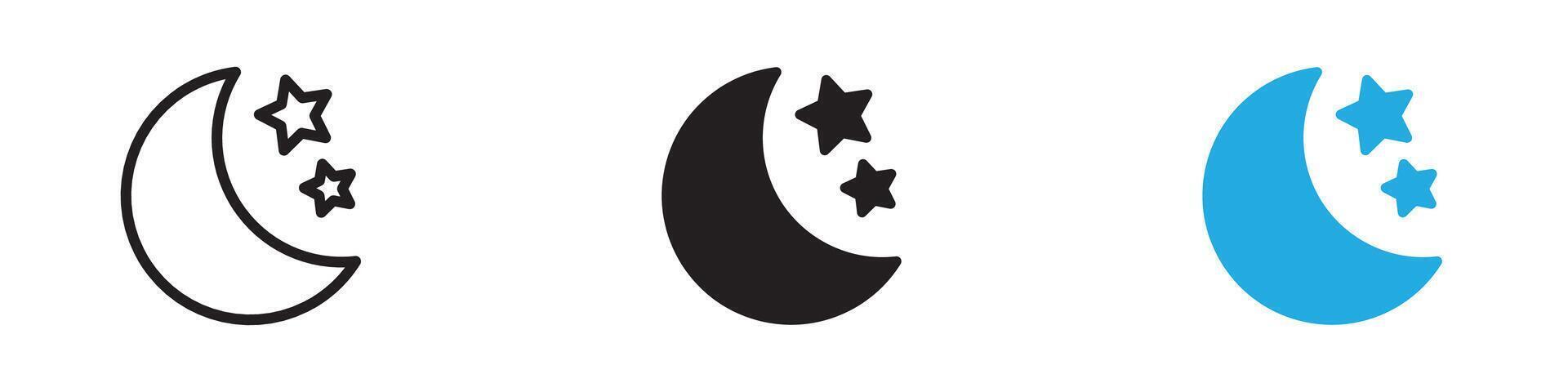 Moon icon thin line illustration vector