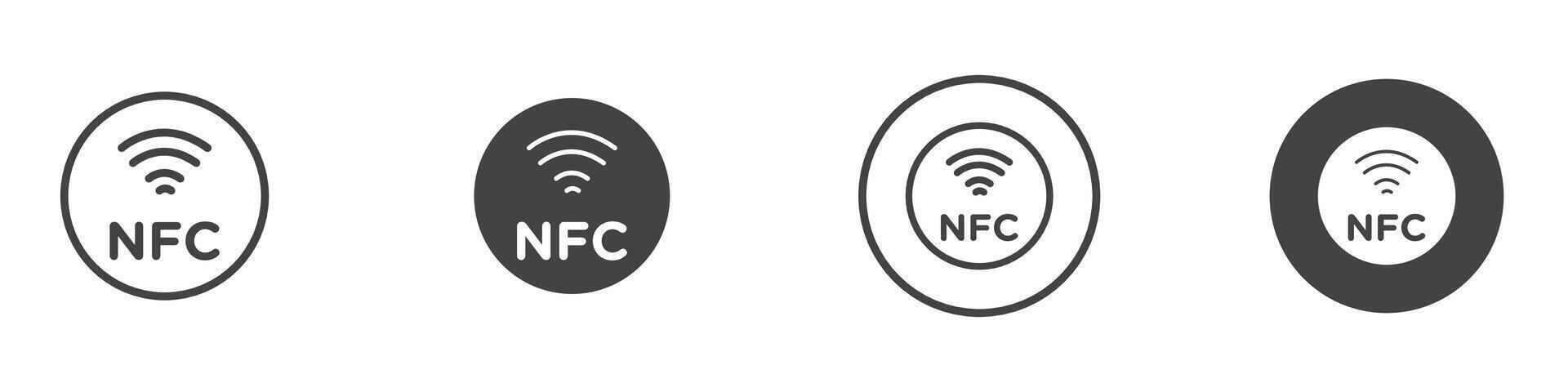 NFC icon thin line illustration vector