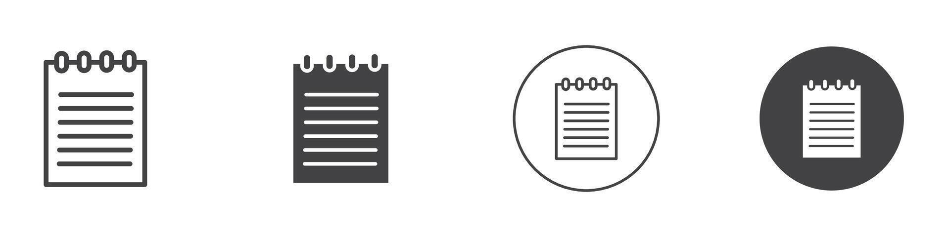 Notepad icon thin line illustration vector
