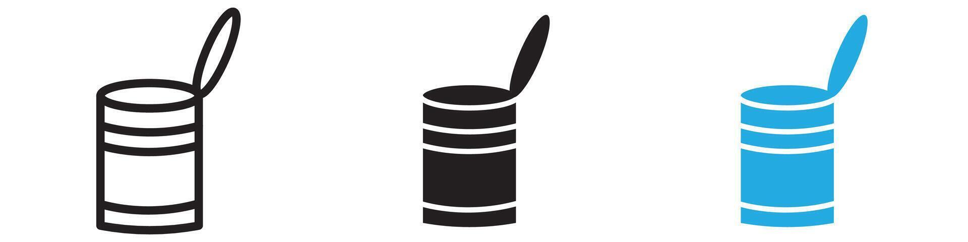 Open tin can icon thin line illustration vector