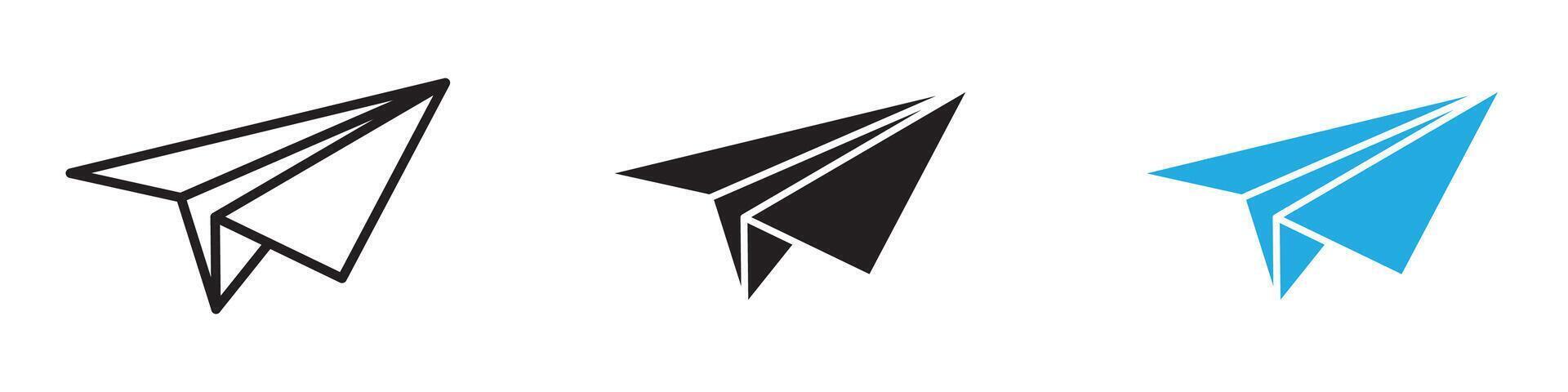 Paper plane icon thin line illustration vector