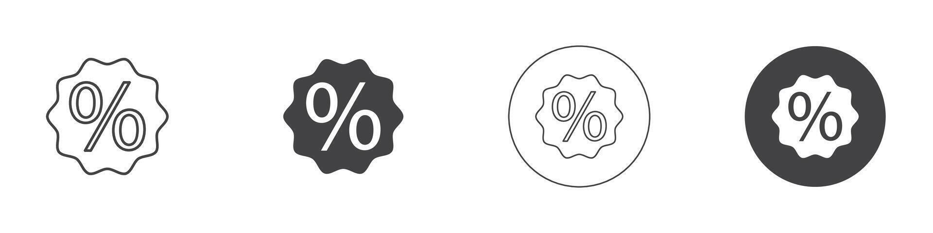 Percent icon thin line illustration vector