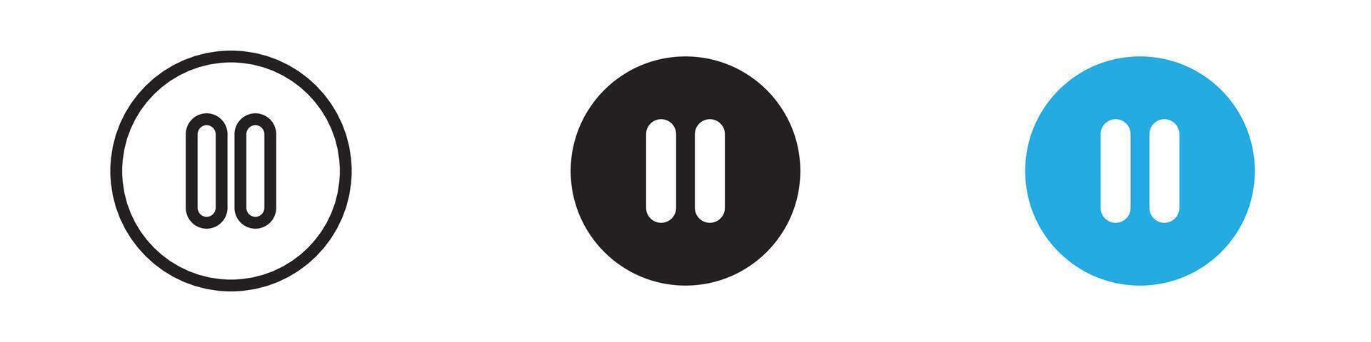 Pause icon thin line illustration vector