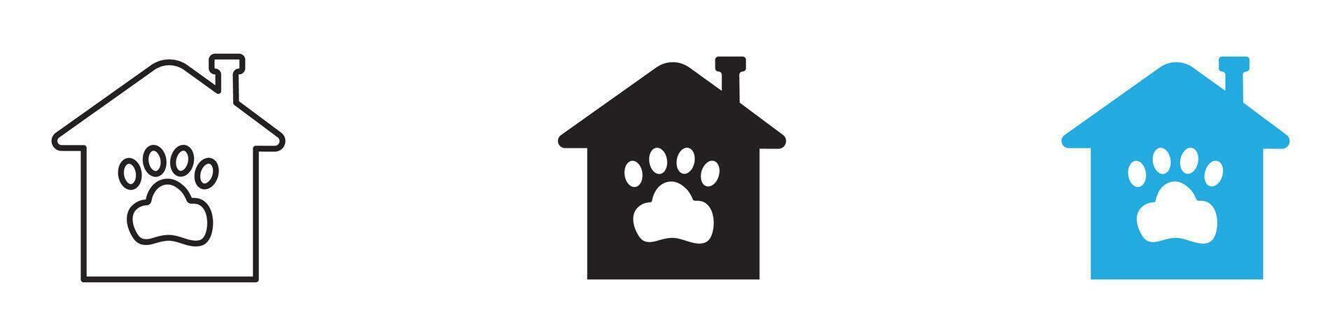 Pet House icon thin line illustration vector