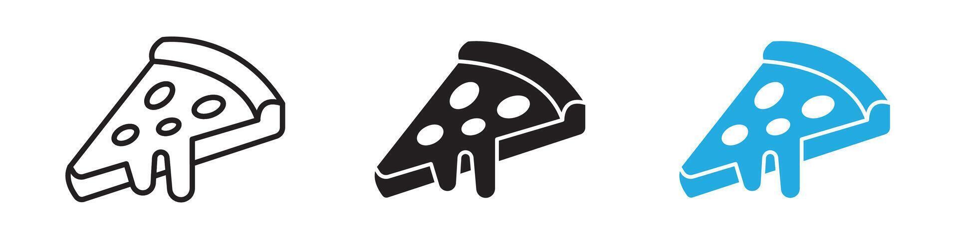Pizza slice icon thin line illustration vector