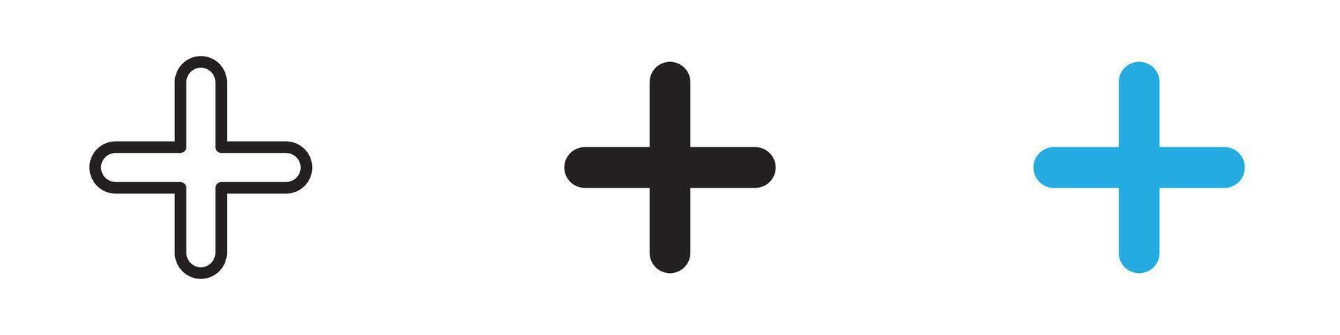 Plus icon thin line illustration vector