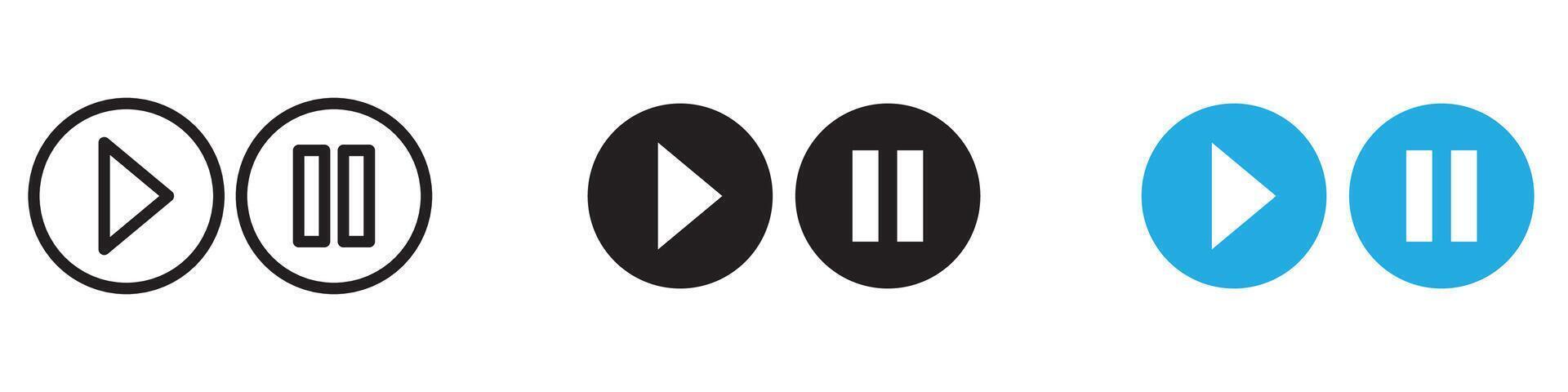 Play pause icon thin line illustration vector