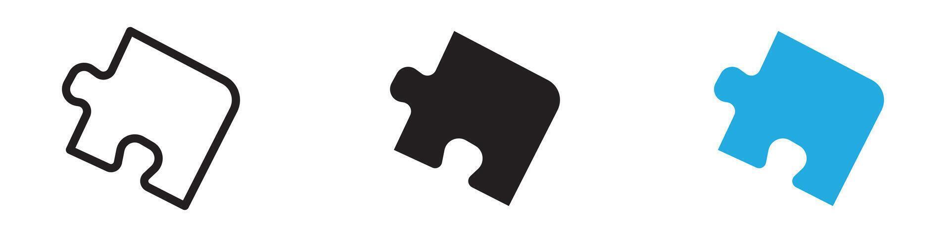 Puzzle Piece Icon thin line illustration vector