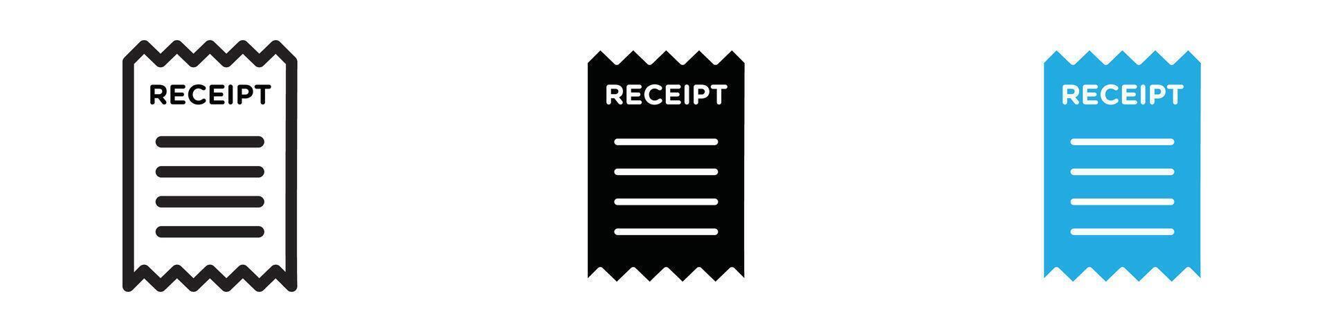 Receipt icon thin line illustration vector