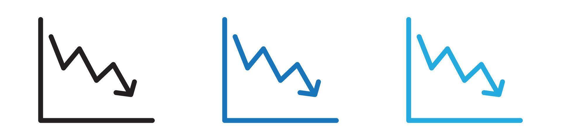Reduction chart icon thin line illustration vector
