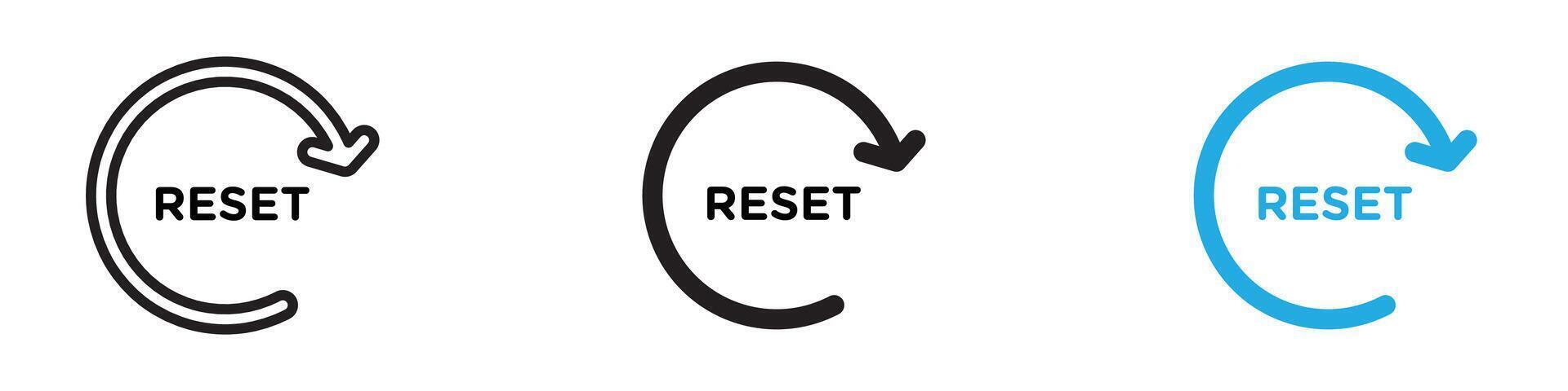 Reset icon thin line illustration vector