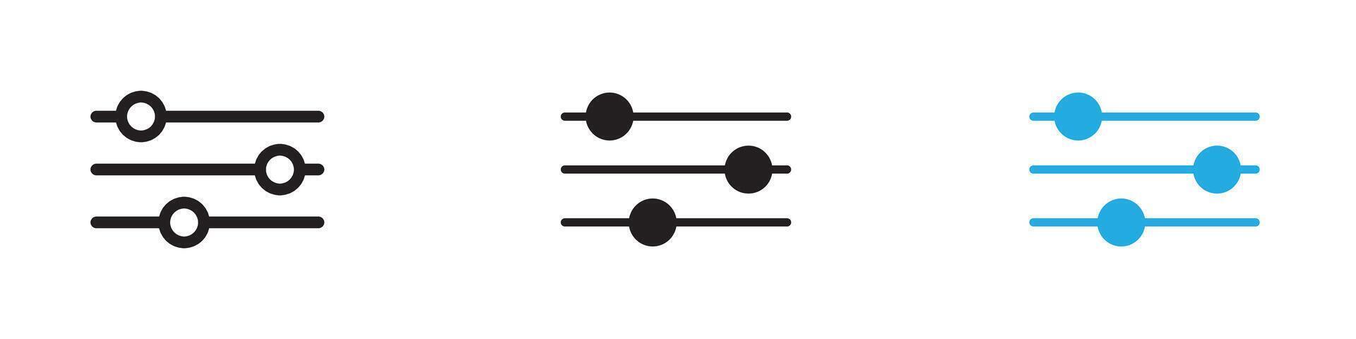 Settings sliders icon thin line illustration vector