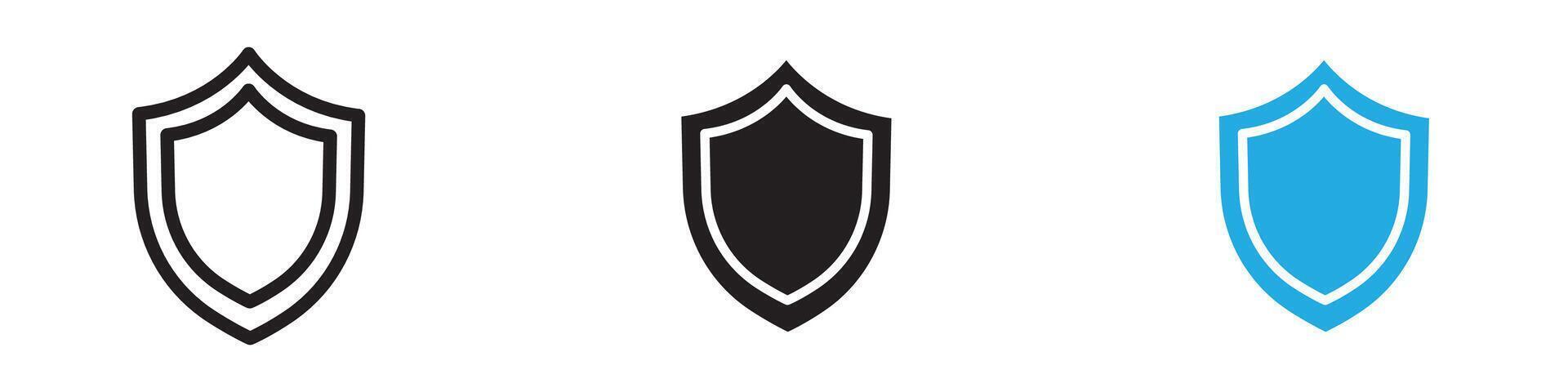 Shield icon thin line illustration vector